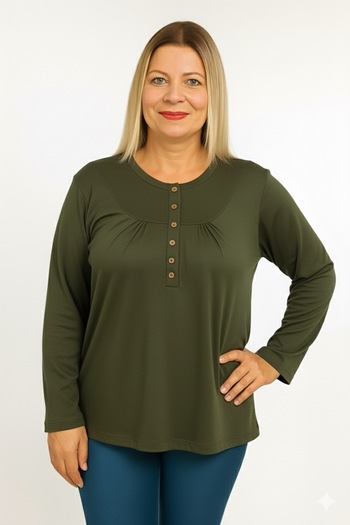 Karahasanlar Women's Combed Cotton Blouse with Cotton Robe