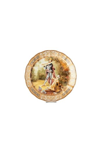 ORIAN Cleopatra Luxury Shiny Silver Gold Round Fruit Plate 30cm