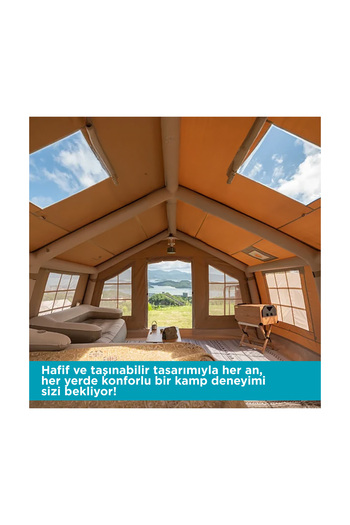 habl 13 Kişilik 13.2m2 Su,Kar Geçirmez Sertifikalı 600D Oxford Kumaş 4 Mevsim Şişme Çadır 367*360*220cm