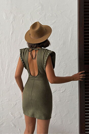Lady Pixie Suede Mini Dress with Tie Detail