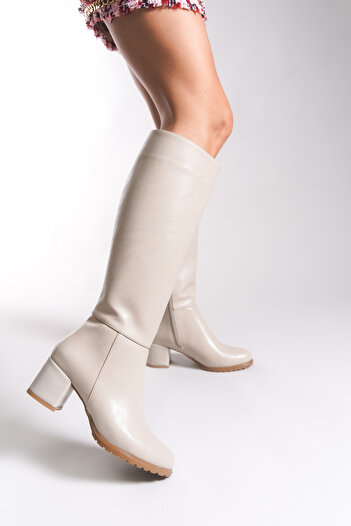 Riccon Women's Below Knee Boots 0012504 Beige Skin