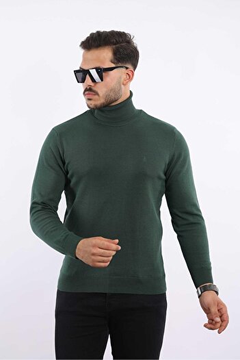 rugatchi Men's Turtleneck Knit Sweater — 100% Cotton, Classic