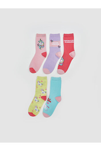 LC Waikiki Sparkling Selections from Shining Store |   Patterned Girls' Socks, Pack of 5
