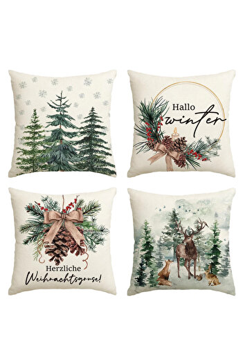OEM Set de 4 fete perna decorative, 50x50cm iarna