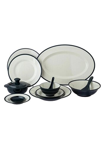 casa rosa 57-piece dining set made of high-quality, microwave-safe melamine