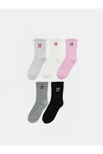 LC Waikiki Create Your Style from Uzg Store |   Bow Detailed Girls' Socks 5-Piece Set