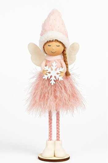 BeySüS Yılbaşı Dekoratif Sevimli Melek Pembe 26 cm