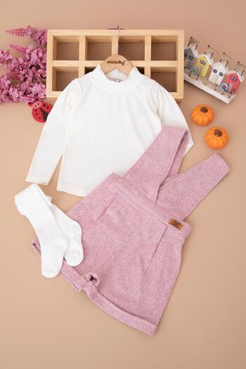 RAPAPA Girl's Salopet Set with Pantyhose |   3-Piece Combination Set 1552P