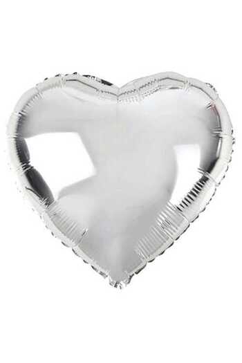 Lisinya Heart Shaped Silver Color Wholesale Foil Bn 45 cm 10 Pieces