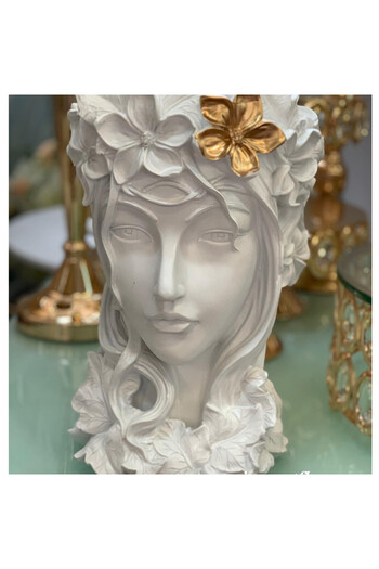 velve Venus Flower Lady Vase, White, White
