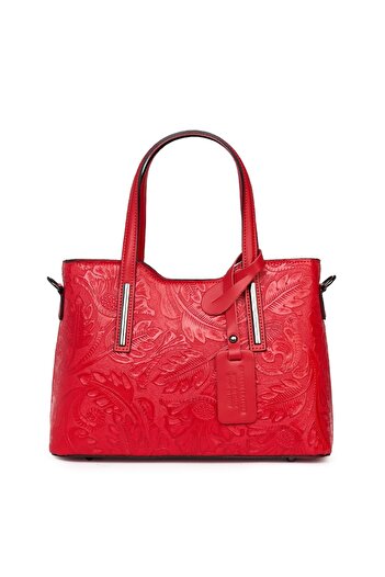 myOwn Samantha red floral pattern genuine leather bag