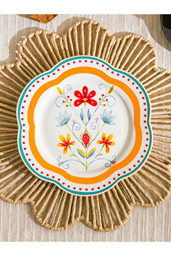 LC Waikiki Sparkling Choices from Shining Store |   Flower Patterned Porcelain Cake Plate 21 cm