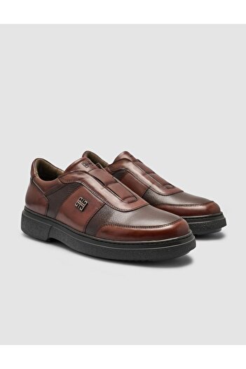 Cabani Genuine Leather Brown Men's Sports Shoes