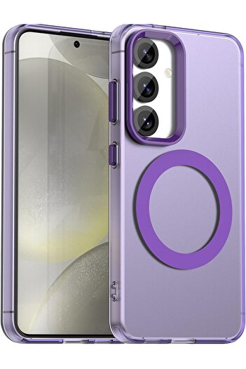 m.tk moveteck Samsung Galaxy S25 Fe Case with Camera Protrusion Matte Magsafe Compatible Colored Edges Hard Cover