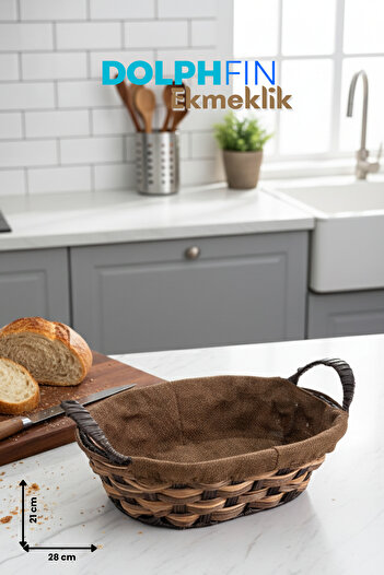 DolphFin Wicker Design Bread Bowl Oval Sarman