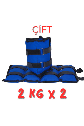 Om 2 kg 2 bucăți greutate albastră pentru mâini și glezne, terapie fizică, exerciții de reabilitare, greutate de nisip