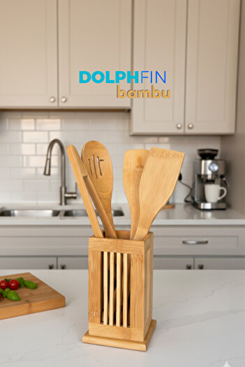 DolphFin Özel Tasarım Kaşıklık ve Çok Amaçlı Bambu Kaşık Seti
