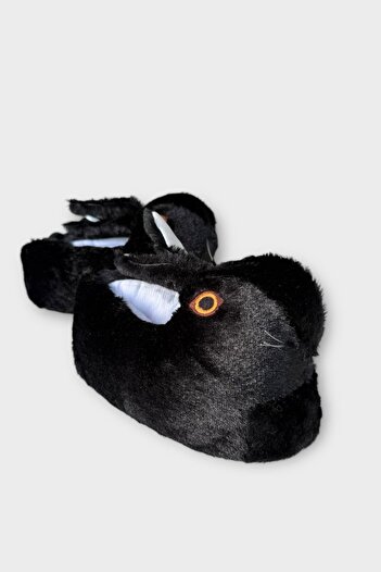 Liger Rabbit Model Inflatable Plush Children's Slippers Black