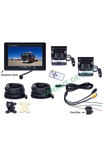 Electronice Online Kit monitor de 7 inch cu 2 camere camion, autocar, rulota