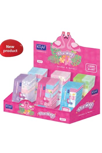 Next Plus Flamingo Sticky Note Paper Set 100 Yp 2217 Pink-Green-Light Blue Set of 3