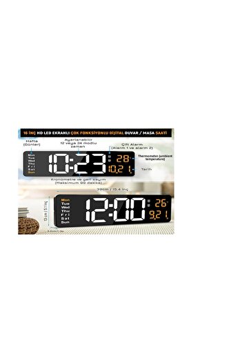 Armasse Digital Wall Clock, Colorful Digital Table Clock, Living Room Wall Clock, Hd Led Screen with Remote Control