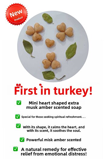 Sabuncu Hacı Mini Heart-Shaped. Decorative Ice-Sidre Original Sidr Sidir Soap Spiritual Therapy Extra Musk Amber 1kg