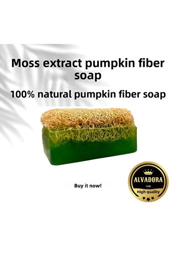 Wolawood Seaweed Extract Pumpkin Fiber Soap 100% Natural Handmade Exfoliating and Skin Cleansing & Care Soap