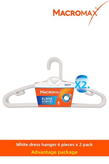 MACRO MAX Clothes Hanger 6X2 12 Pieces