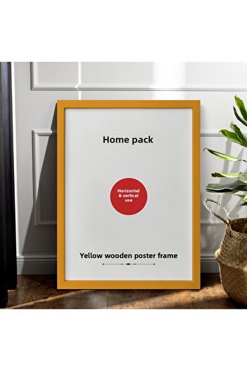 HOMEPACK 25X30 cm Yellow Wooden Framed Poster Frame, Blank Frame, Yellow-Frame-25X30