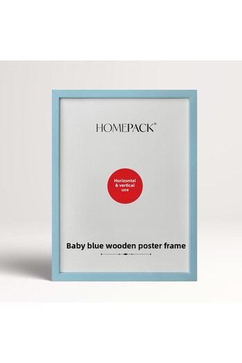 HOMEPACK 30X45 cm Light Blue Wooden Framed Poster Frame, Blank Frame, Light-Blue-Frame-30X45