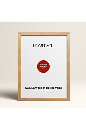 HOMEPACK 21X30 cm Natural Wood Framed Poster Frame, Blank Frame, Wood-Frame-21X30