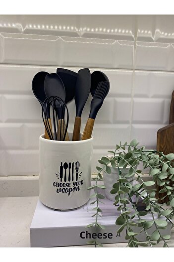 magical dreams 7 Piece Silicone Serving Set + Ceramic Spoon Holder