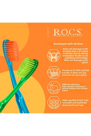 R.O.C.S. Blue Junior 6-12 Years Toothbrush