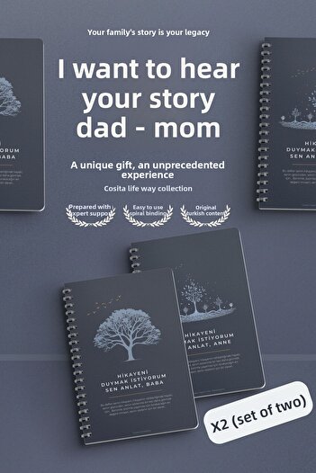 EcoNest Mom-Dad Set Gift Interactive Memory Book I Want to Hear Your Story Tell Me Your Story Duo