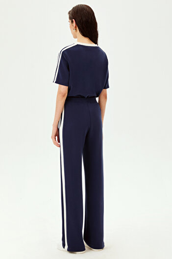 Allyco Ribbed Modal Blend Comfortable Fit Knitted Trousers with Elastic Waist