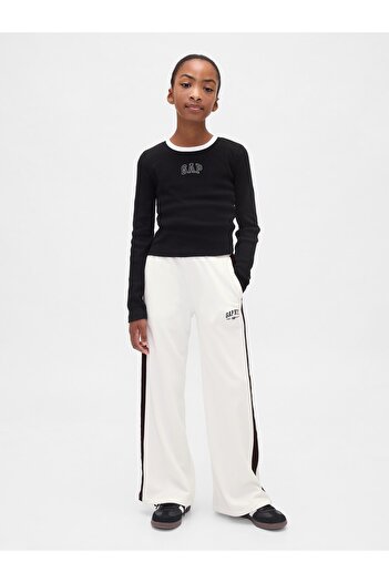 GAP Kız Çocuk Beyaz VintageSoft Baggy Logo Pantolon