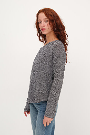 Addax Boat Neck Knitwear Sweater K10315