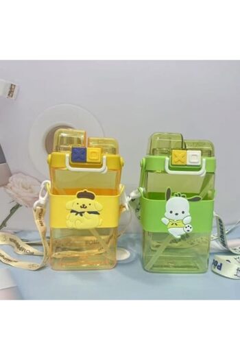 Twisoo Sanrio Kuromi Kids Water Bottle 520ml – Dual Spout Straw, Portable & Leakproof Drinkware fo