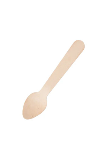 Mu Art Ahşap 100 Pieces Wooden Ice Cream Spoon 110mm