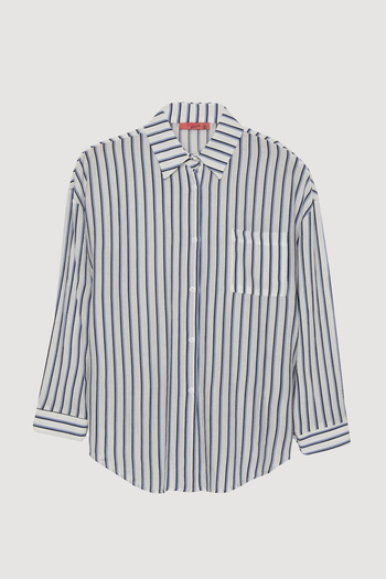 Quzu Colorful Striped Cepleccioner Ecru Shirt