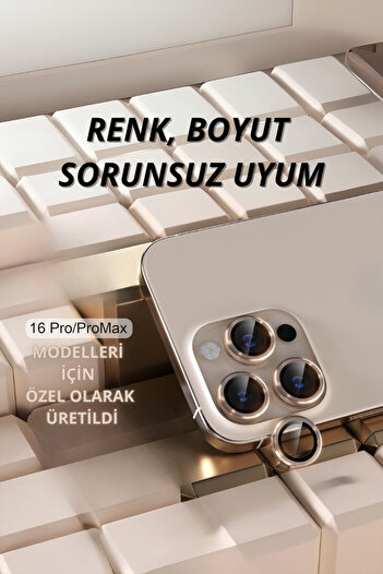 Evax (Metal Lens) iPhone 16 Pro Max / 16 Pro Compatible Desert Titanium Metal Camera Lens Protector
