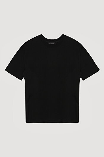 Quzu Black Oversize Basic T-Shirt