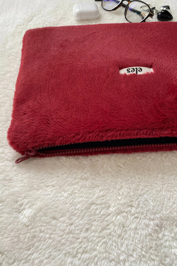 eles Burgundy Plush Tablet Bag, Cherry Red Tablet Bag, Burgundy Tablet Case