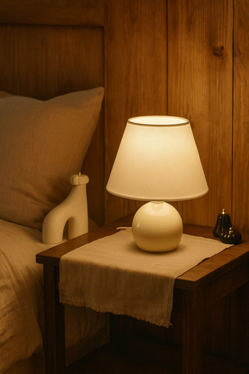 EvLight Lavinya Cream Fabric Metal Lampshade