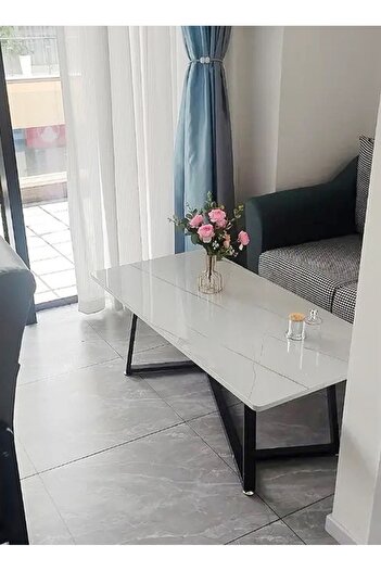 Raffine Modern Multifunction Nordic Design Rectangular Steel Frame Sofa Center Table