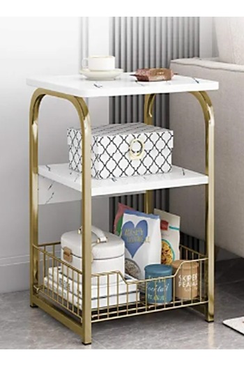Raffine 3-Tiers Multipurpose Modern Luxury Side Table Coffee Table Bedside Table Nightstand for Bedroom Livi