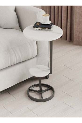 Raffine 2 Tier Multipurpose Modern Design Stylish Portable Side Table for Bedroom Home Offices 40 x 55 cm