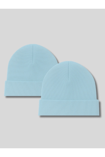BELTICHA Unisex Light Blue Color 2-Piece Basic Folded Beret