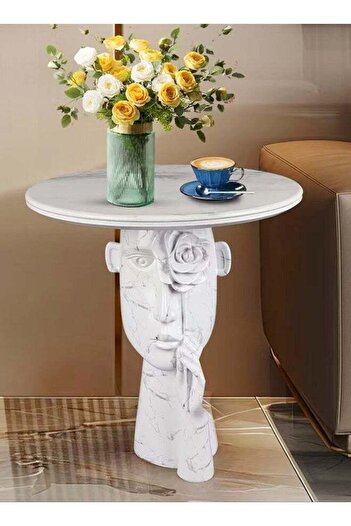 Raffine Multipurpose Use Luxury Sculpture Base Design Side Table