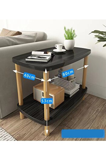 Raffine 2 Tier Sofa Side Coffee Table for Living Room 80 x 40 x 53 cm